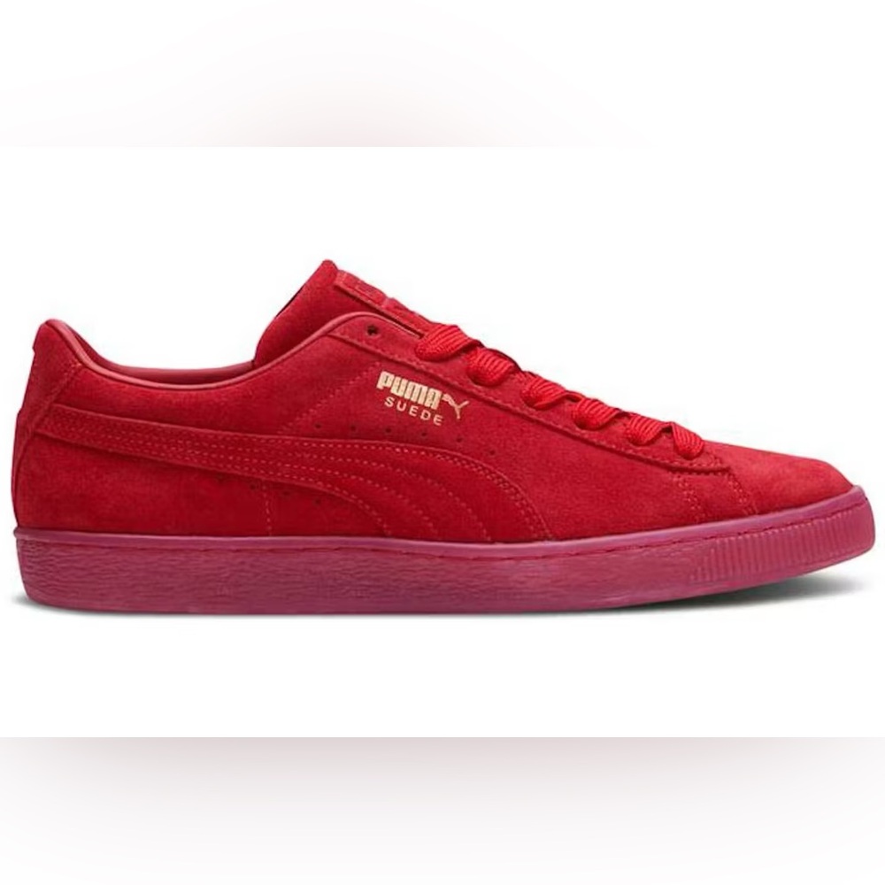 SOLD! Puma Junior Red Suede Classic Mono Gold Sneakers, Boys’ 4.5, NEW In Box